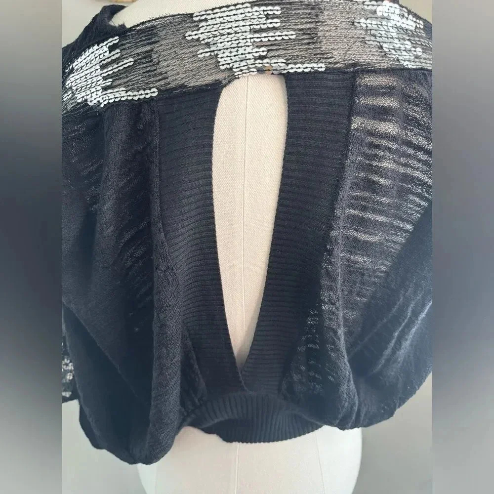 Free People Black and Silver Evening Shrug - Size small - Picture 6 of 11